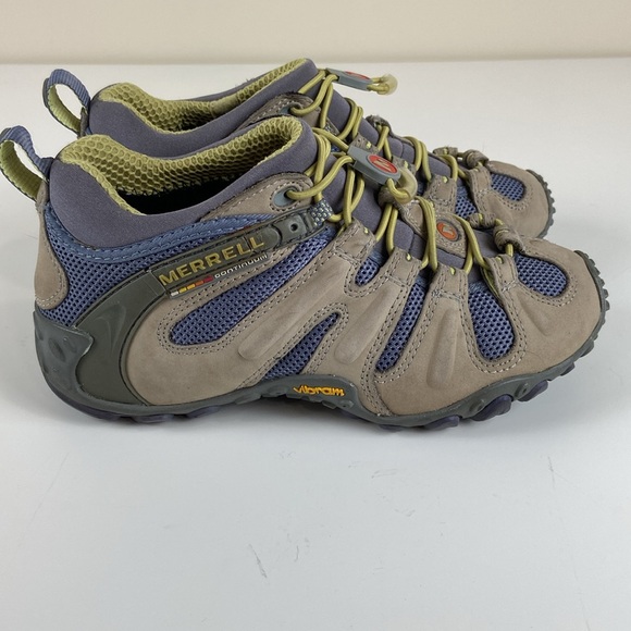 Merrell Chameleon II Stretch Leather Vibram Ankle Hiking Boots Womens 7 - Picture 2 of 10